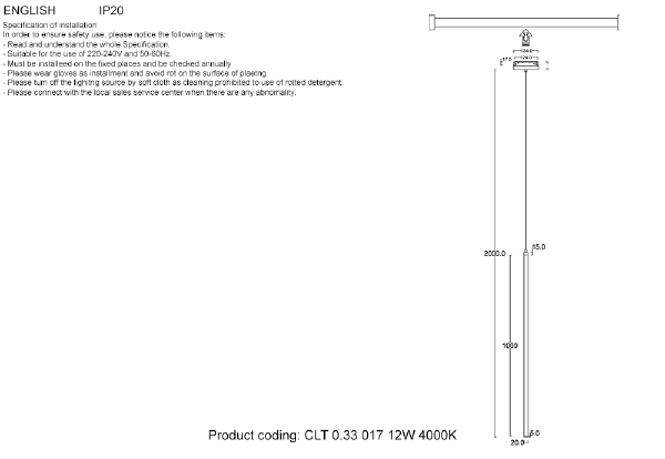 Трековый светильник Space CLT 0.33 017 12W BL 4000K