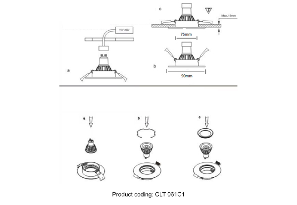 Встраиваемый светильник Clt 061 CLT 061C1 CH