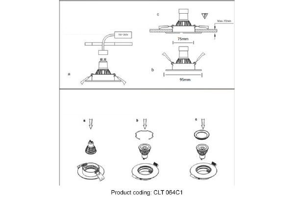 Встраиваемый светильник Clt 064 CLT 064C1 WH