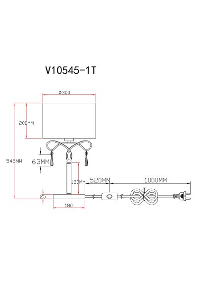 Настольная лампа Chilly V10545-1T