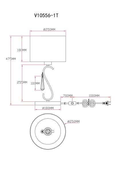 Настольная лампа Caramel V10556-1T