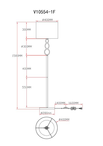 Торшер Macadamia V10554-1F