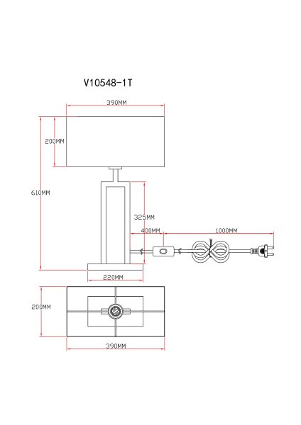 Настольная лампа Viola V10548-1T