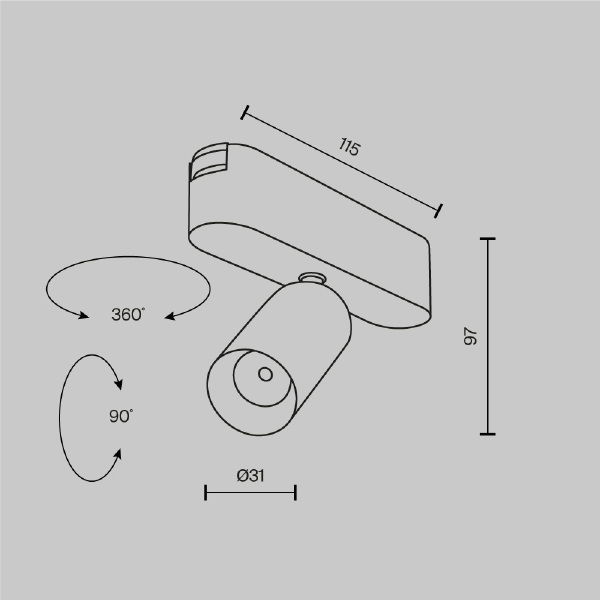 Трековый светильник Focus Led Radity TR103-1-5W4K-M-W