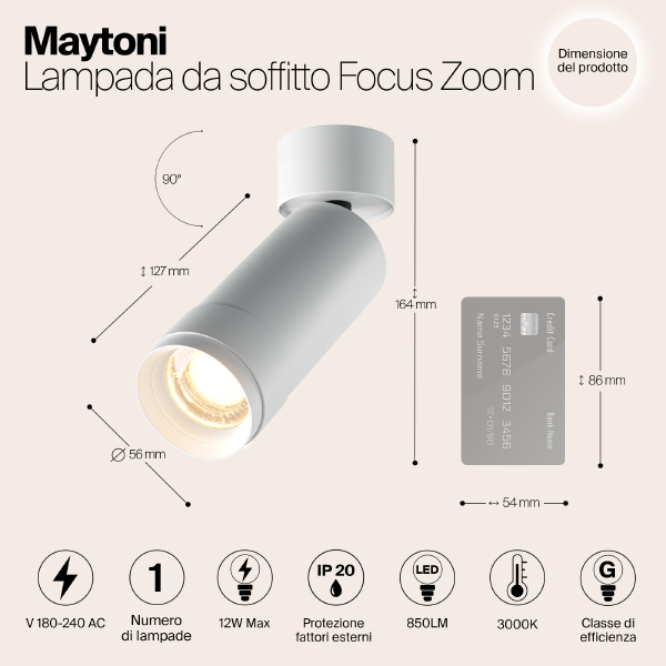 Светильник спот Focus Zoom C055CL-L12W3K-Z-W