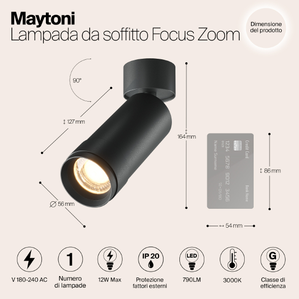 Светильник спот Focus Zoom C055CL-L12W3K-Z-B