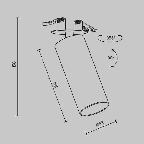 Встраиваемый светильник FOCUS LED C053CL-L12W4K-W-B