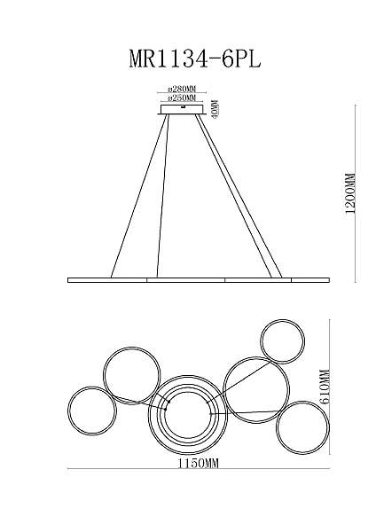 Подвесная люстра Victory MR1134-6PL