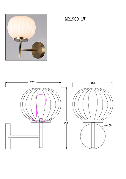 Настенное бра Eliza MR1900-1W
