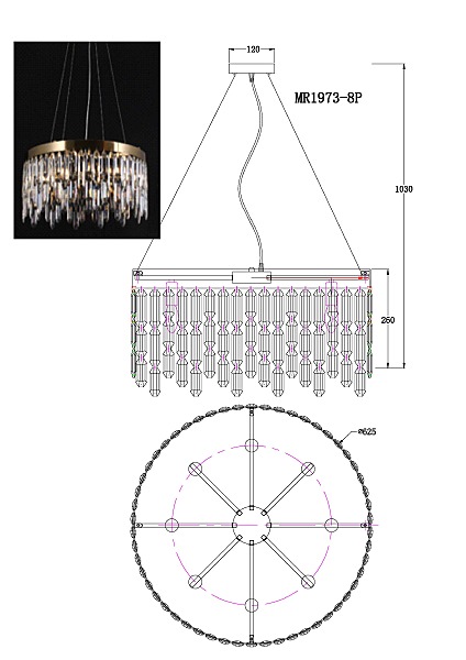 Подвесная люстра David MR1973-8P