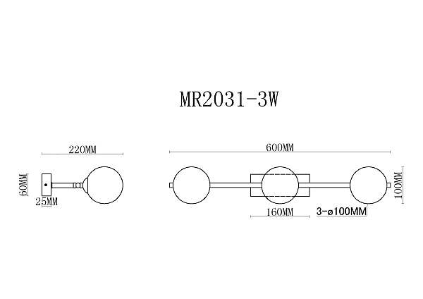 Настенное бра Valency MR2031-3W