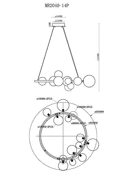 Подвесная люстра George MR2040-14P