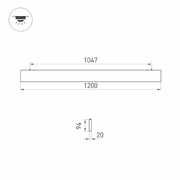 Светильник подвесной Lineair Flat 031471
