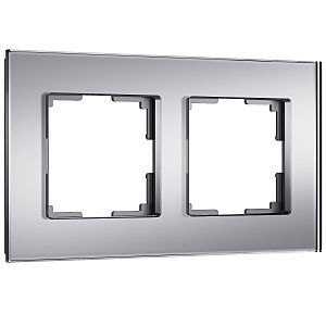 Рамка Werkel W0023106/ Рамка на 2 поста Senso (серебряный, стекло soft-touch)