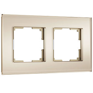 Рамка Werkel W0023111/ Рамка на 2 поста Senso (шампань, стекло soft-touch)