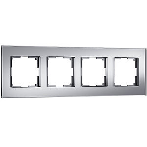 Рамка Werkel W0043106/ Рамка на 4 поста Senso (серебряный, стекло soft-touch)