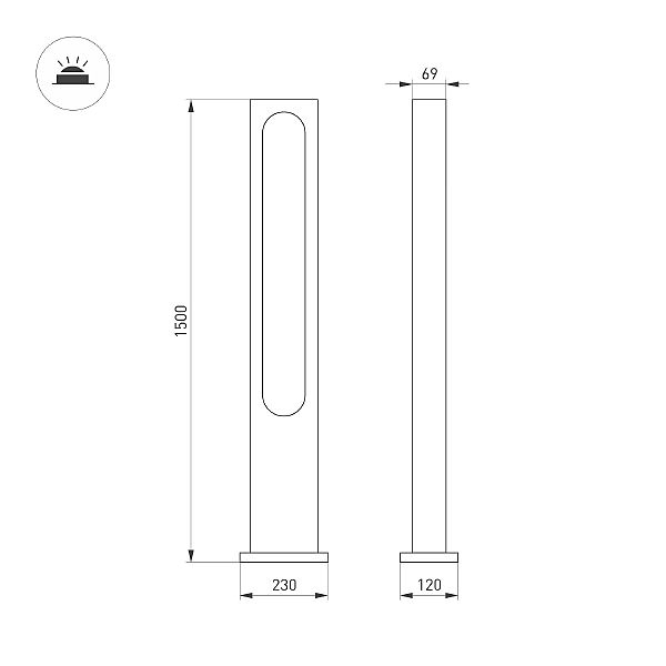 Уличный наземный светильник Arlight 035395