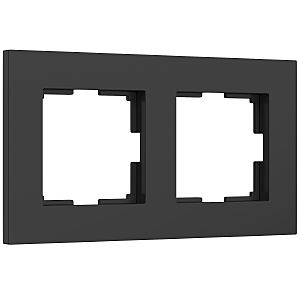 Рамка Werkel W0022908/ Рамка на 2 поста Slab (черный матовый)