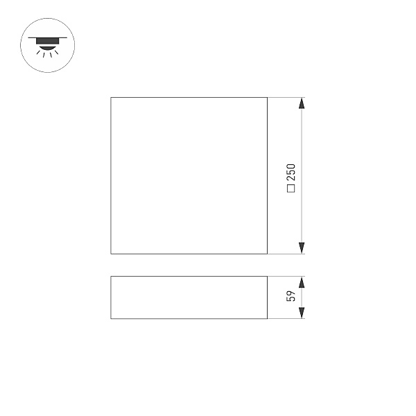 Светильник потолочный Quadro 034789