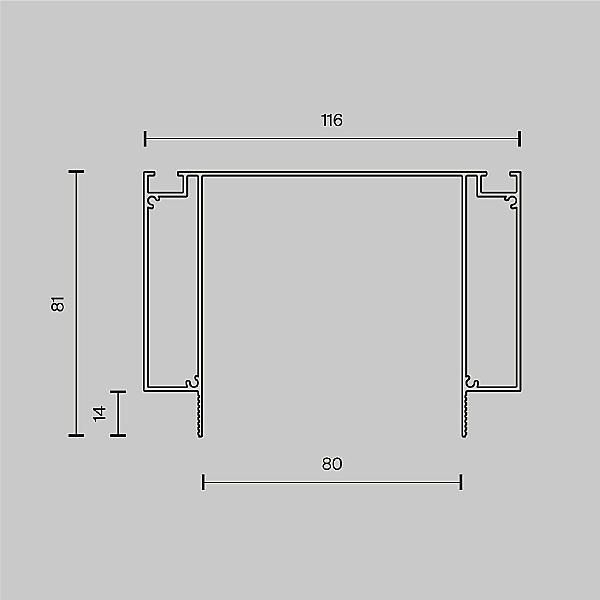Профиль Алюминиевый Профиль ALM-11681-PL-W-2M