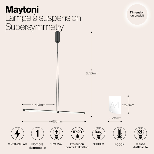 Светильник подвесной Supersymmetry P096PL-L11BK1