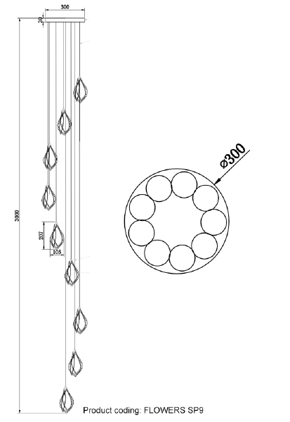 Люстра каскадная Flowers FLOWERS SP9