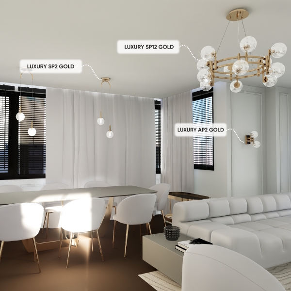 Подвесная люстра Luxury LUXURY SP12 GOLD