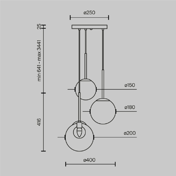 Светильник подвесной Basic form MOD521PL-03G