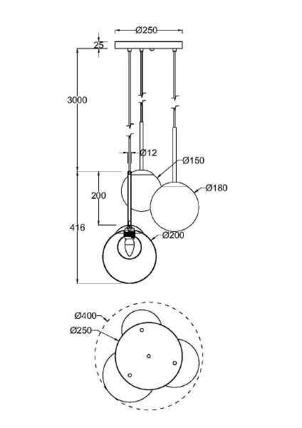 Светильник подвесной Basic form MOD521PL-03G