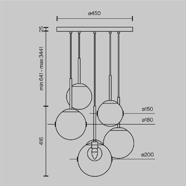 Светильник подвесной Basic form MOD521PL-05G