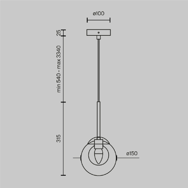 Светильник подвесной Basic form MOD521PL-01G1