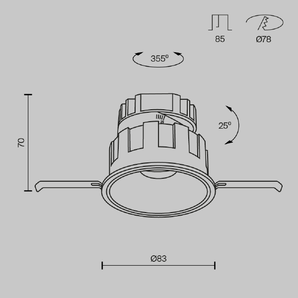 Встраиваемый светильник Wise DL057-10W3K-B