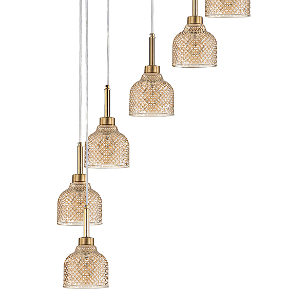 Люстра каскадная Caramella V000433 11039/9P Amber