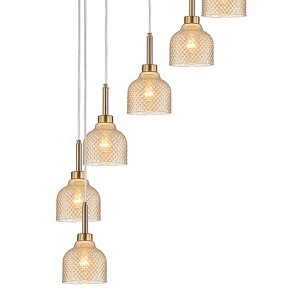 Люстра каскадная Caramella V000433 11039/9P Amber