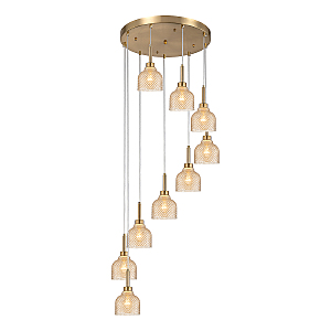 Люстра каскадная Caramella V000433 11039/9P Amber