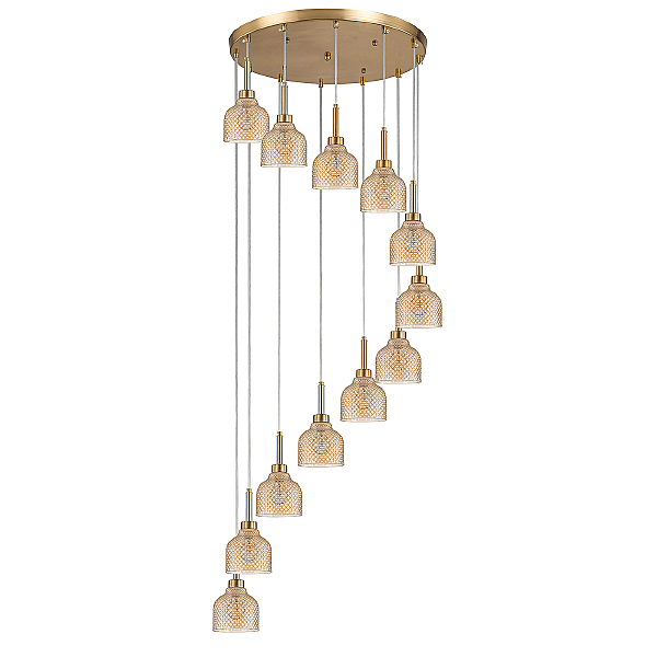 Люстра каскадная Caramella V000435 11039/12P Amber