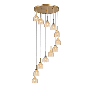 Люстра каскадная Caramella V000435 11039/12P Amber