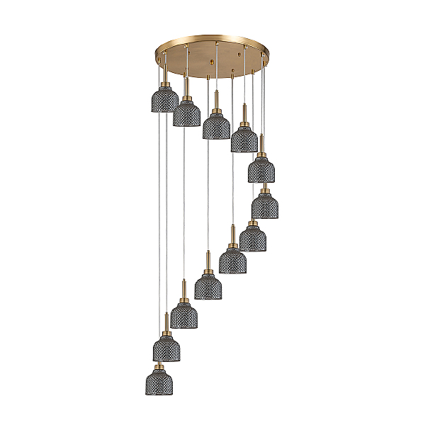 Люстра каскадная Caramella V000436 11039/12P Smoke