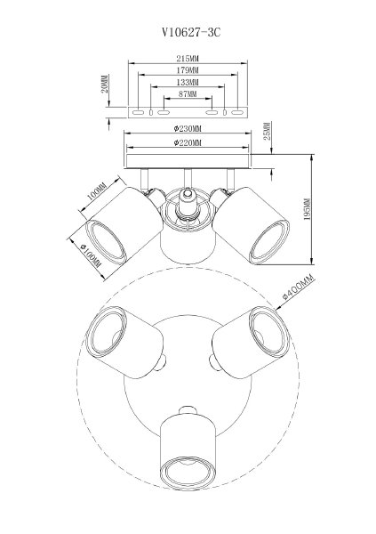 Светильник спот Room V10627-3C