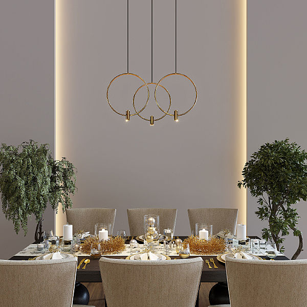 Светильник подвесной Layla 50257/3 LED черный/ латунь