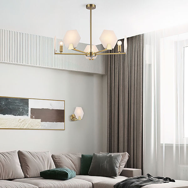 Люстра на штанге Marble 60158/5 латунь Smart