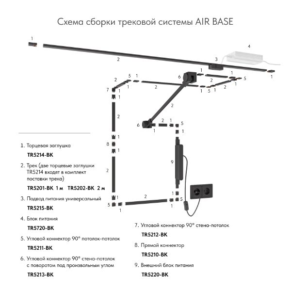 Шинопровод Air Base TR5201-BK