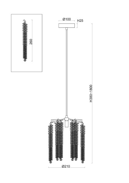 Светильник подвесной Mineral FR1010PL-01G