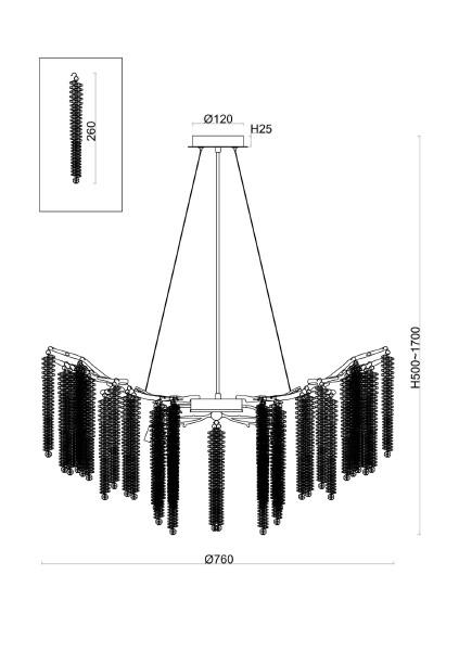Подвесная люстра Mineral FR1010PL-10G