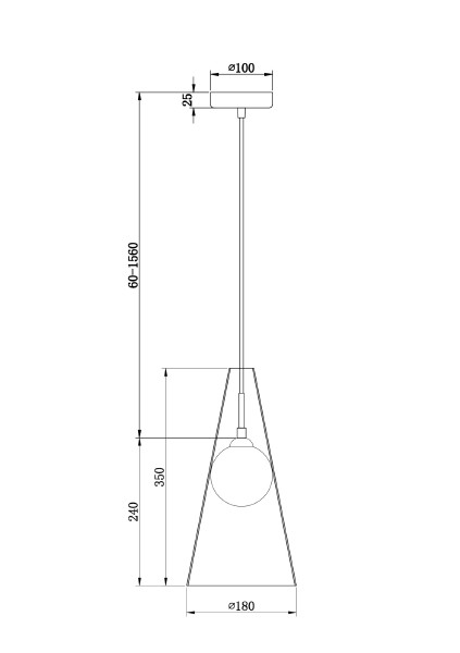 Светильник подвесной Toper FR5389PL-01BS