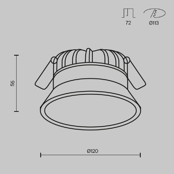 Встраиваемый светильник Downlight DL055-12W3-4-6K-W