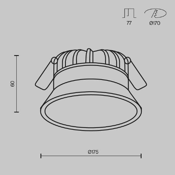 Встраиваемый светильник Downlight DL055-24W3-4-6K-B