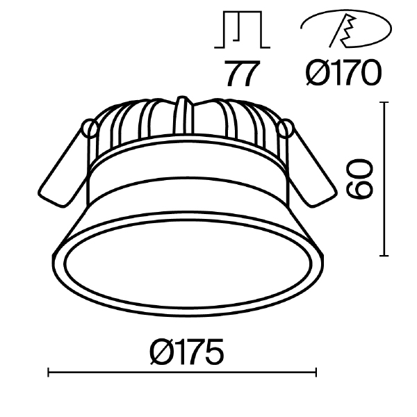 Встраиваемый светильник Downlight DL055-24W3-4-6K-W