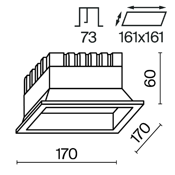 Встраиваемый светильник Downlight DL056-24W3-4-6K-W