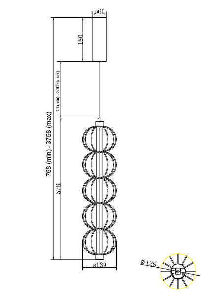 Светильник подвесной Golden Cage MOD216PL-L10G3K